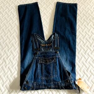 Vintage SQUEEZE GIRLS Denim Jeans Overalls Rhinestones Bling New W Tags